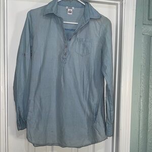 Women's Light Blue Button Down Shirt